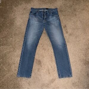 Ag Adriano Goldschmied Men’s Slim Straight Jeans in Medium Blue